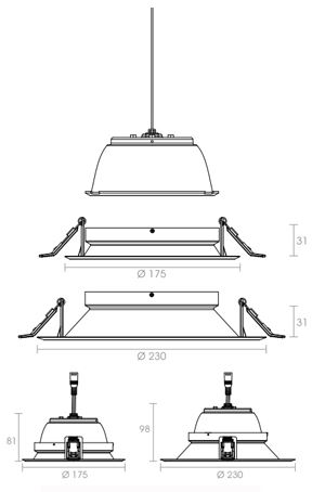  Artikelbild 4 des Artikels “Deckeneinbauleuchte - 12 Watt - Einbaulochmaß wählbar “