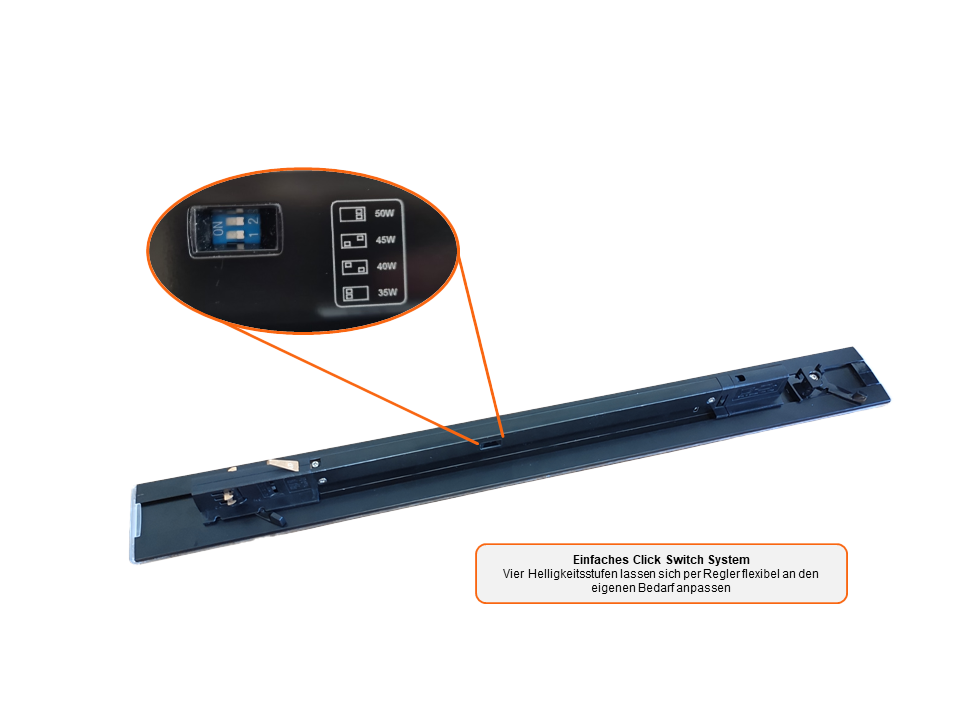  Artikelbild 6 des Artikels “TLL TrackLine-Linear-System ClickSwitch 4P - 1500mm - Doppelt Schwenkbar - ID 092XX-1500 “